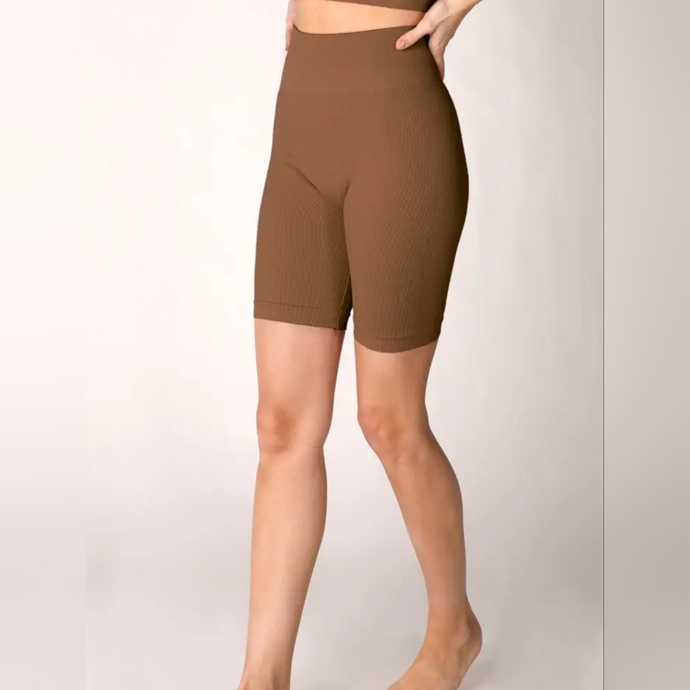 One Size Brown Women's Biker Shorts